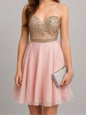 SPARKLE Pink Beaded Formal Dress Size 10